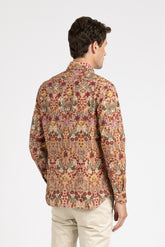 Camicia con collo francese in puro cotone in esclusiva fantasia floreale sui toni del rosa - Rosa | Giemme BrandsCorporate