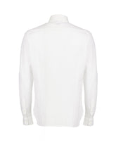 Camicia regular fit con collo francese e chiusura a polo in seersucker di cotone elasticizzato fil a fil bianco - Bianco | Giemme BrandsCorporate