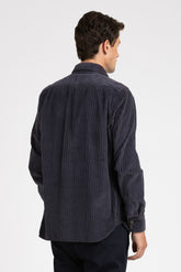 Over jacket in velluto di puro cotone tinto capo blu - Blu | Giemme BrandsCorporate