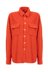 Orange garment dyed pure cotton corduroy over jacket - Man collection | Giemme BrandsCorporate