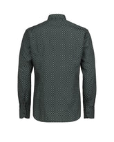 Slim-Fit-Hemd mit französischem Kragen aus reiner Baumwolle mit grünem geometrischem Print - Grün | Giemme BrandsCorporate