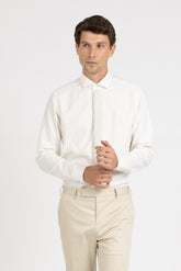 Camicia con collo francese in Vaiella di cotone e cashmere bianco - Bianco | Giemme BrandsCorporate