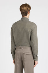 Camicia con collo francese in Vaiella di cotone e cashmere grigio-verde - Verde | Giemme BrandsCorporate