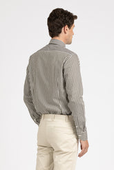 Camicia button down in puro cotone a righe bianche e verdi - Verde | Giemme BrandsCorporate