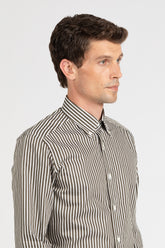 Camicia button down in puro cotone a righe bianche e verdi - Verde | Giemme BrandsCorporate