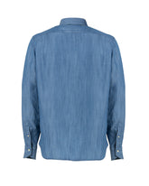 Camicia regular fit con collo francese in puro denim di tencel blu scuro - Denim Scuro | Giemme BrandsCorporate