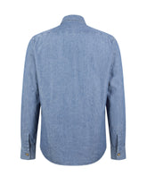 Regular fit shirt with Italian collar in pure cotton denim - Denim | Giemme BrandsCorporate
