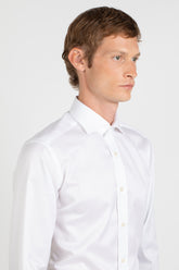 White Wash and Wear twill cotton shirt with french collar - White | Giemme BrandsCorporate
