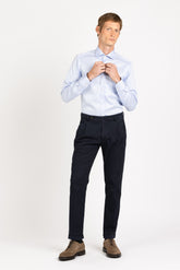 Light blue Wash and Wear twill cotton shirt with french collar - Light blue | Giemme BrandsCorporate