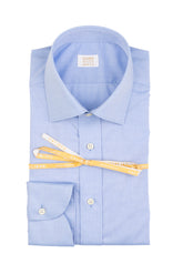 Light blue Wash and Wear poplin cotton shirt with italian collar - Light blue | Giemme BrandsCorporate