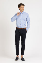 Light blue Wash and Wear poplin cotton shirt with italian collar - Light blue | Giemme BrandsCorporate