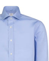 Camicia Wash and Wear regular fit con collo francese in popeline di cotone azzurro - Azzurro | Giemme BrandsCorporate