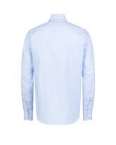 Camicia Wash and Wear regular fit con collo francese in cotone bianco a righe azzurre - Azzurro | Giemme BrandsCorporate