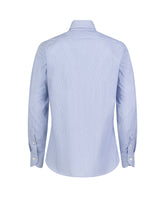 Camicia Wash and Wear regular fit con collo francese in cotone mille righe bianco e blu - Blu | Giemme BrandsCorporate