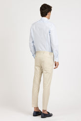 Camicia con collo francese in esclusivo popeline di cotone satin stretch azzurro - Azzurro | Giemme BrandsCorporate