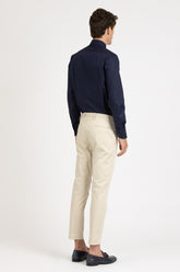 Camicia con collo francese in esclusivo popeline di cotone satin stretch blu - Blu | Giemme BrandsCorporate