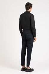 Camicia con collo francese in esclusivo popeline di cotone satin stretch nero - Nero | Giemme BrandsCorporate