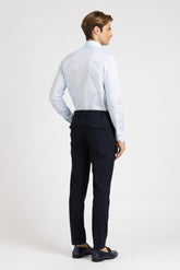 Camicia con collo francese in esclusivo popeline di cotone satin stretch azzurro - Azzurro | Giemme BrandsCorporate