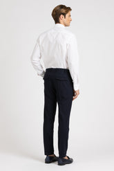 Camicia con collo italiano e polso doppio uso in esclusivo popeline di cotone satin stretch bianco - Bianco | Giemme BrandsCorporate