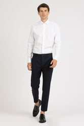 Camicia con collo francese in twill di puro cotone bianco - Bianco | Giemme BrandsCorporate