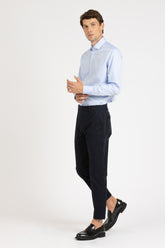 Camicia con collo francese in twill di puro cotone azzurro - Azzurro | Giemme BrandsCorporate