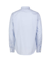 Camicia Wash and Wear comfort fit con collo francese in puro cotone micro-armaturato azzurro - Azzurro | Giemme BrandsCorporate
