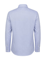 Wash-and-Wear Regular fit Hemd mit französischem Kragen aus Baumwolle mit Armatur-Muster in Hellblau - Hellblau | Giemme BrandsCorporate