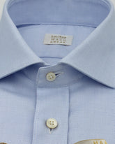 Wash-and-Wear Regular fit Hemd mit französischem Kragen aus Baumwolle mit Armatur-Muster in Hellblau - Hellblau | Giemme BrandsCorporate