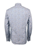 Regular fit Hemd mit französischem Kragen aus reinem Baumwolle mit Liberty-Muster in Blautönen - Blau | Giemme BrandsCorporate