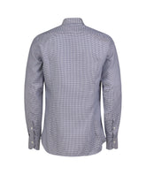 Slim fit shirt with french collar in pure cotton with a brown pied de poule pattern - Brown | Giemme BrandsCorporate