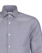 Slim fit shirt with french collar in pure cotton with a brown pied de poule pattern - Brown | Giemme BrandsCorporate