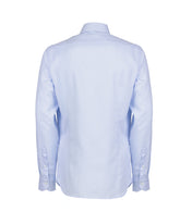 Camicia regular fit con collo francese in puro cotone micro-armaturato azzurro - Azzurro | Giemme BrandsCorporate