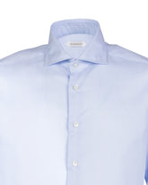 Camicia regular fit con collo francese in puro cotone micro-armaturato azzurro - Azzurro | Giemme BrandsCorporate