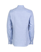 Regular fit shirt with French collar in pure micro-structured cotton in light blue - Light blue | Giemme BrandsCorporate