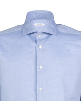 Regular fit shirt with French collar in pure micro-structured cotton in light blue - Light blue | Giemme BrandsCorporate