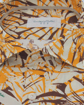 Regular Fit Hemd mit französischem Kragen aus reinem Baumwolle mit exklusivem Foliage-Muster in Orangetönen - Orangefarben | Giemme BrandsCorporate