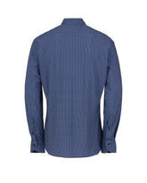 Regular-Fit-Hemd mit französischem Kragen aus High-Performance-Skinlike-Gewebe mit Mikro-Muster in Blau - Blau | Giemme BrandsCorporate