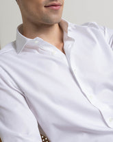 Camicia regular fit con collo francese in puro cotone doppio ritorto bianco - Bianco | Giemme BrandsCorporate