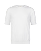 Regular fit crew-neck T-shirt in white drop-stitched knit - White | Giemme BrandsCorporate