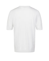 Regular fit crew-neck T-shirt in white drop-stitched knit - White | Giemme BrandsCorporate