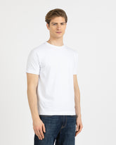 T-shirt regular fit in cotone elasticizzato bianco - Bianco | Giemme BrandsCorporate