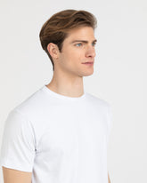 T-shirt regular fit in cotone elasticizzato bianco - Bianco | Giemme BrandsCorporate