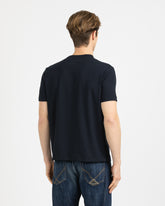 T-shirt regular fit in cotone elasticizzato blu - Blu | Giemme BrandsCorporate