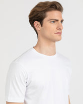 T-shirt regular fit in cotone piquet elasticizzato bianco - Bianco | Giemme BrandsCorporate