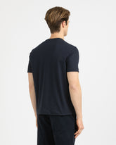 T-shirt regular fit in cotone piquet elasticizzato blu - Blu | Giemme BrandsCorporate