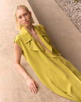 Giacca abito smanicata over fit in puro tencel verde - Verde | Giemme BrandsCorporate