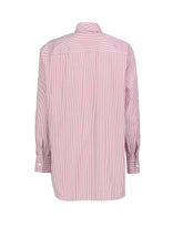 Over fit shirt with bow in pure cotton with red stripes - Red | Giemme BrandsCorporate