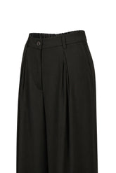 Pantaloni regular fit a palazzo in viscosa elasticizzata nera - Nero | Giemme BrandsCorporate