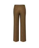 Pantaloni regular fit a gamba dritta in viscosa, lino e cotone elasticizzato marrone - Marrone | Giemme BrandsCorporate