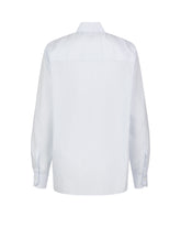 Camicia sartoriale boxy fit in puro cotone a righe bianche e azzurre -